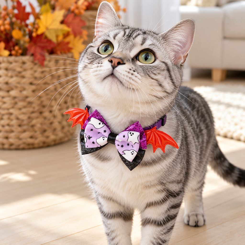 Halloween Ghost Bow Tie Collar