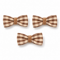 Khaki Plaid Mini Bow Appliqué
