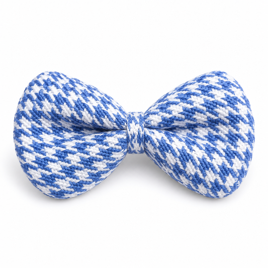 Blue Gingham Fabric Bow Appliqué