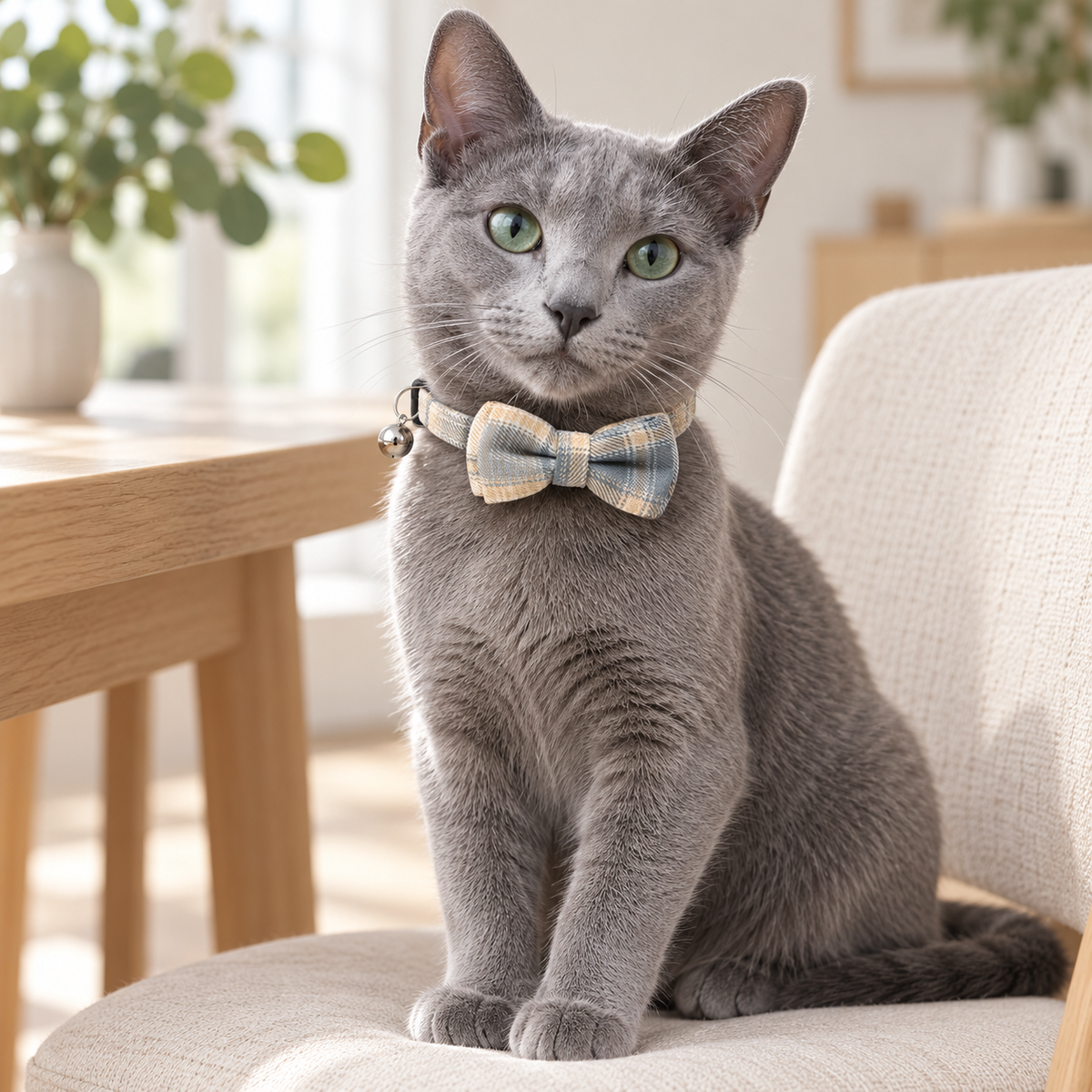 JK Yamabuki Plaid Bow Tie Collar