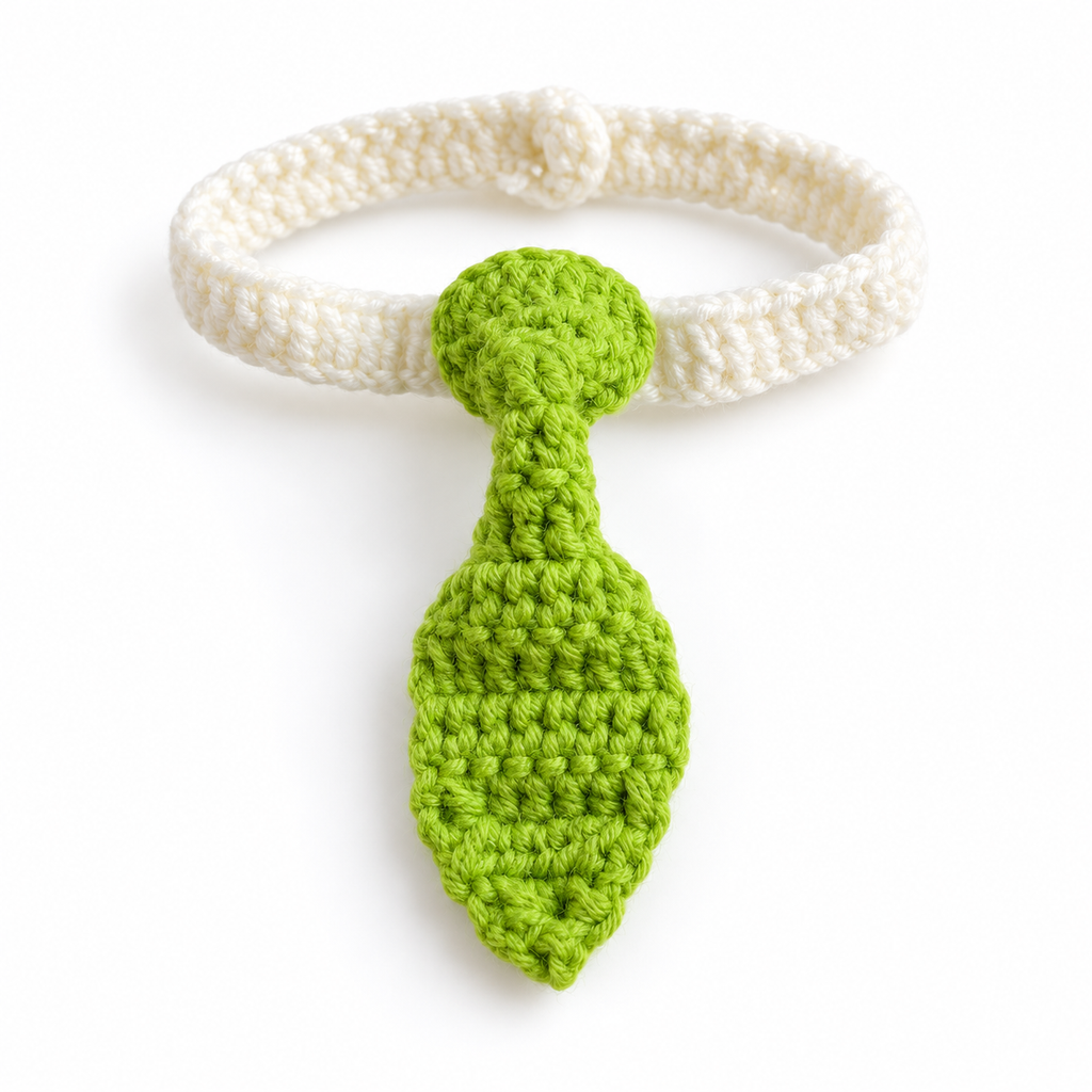 Grass Green Knitted Pet Necktie