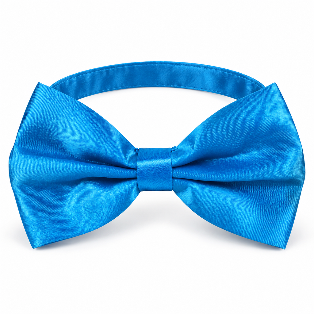Sky Blue Satin-Finish Bow Tie