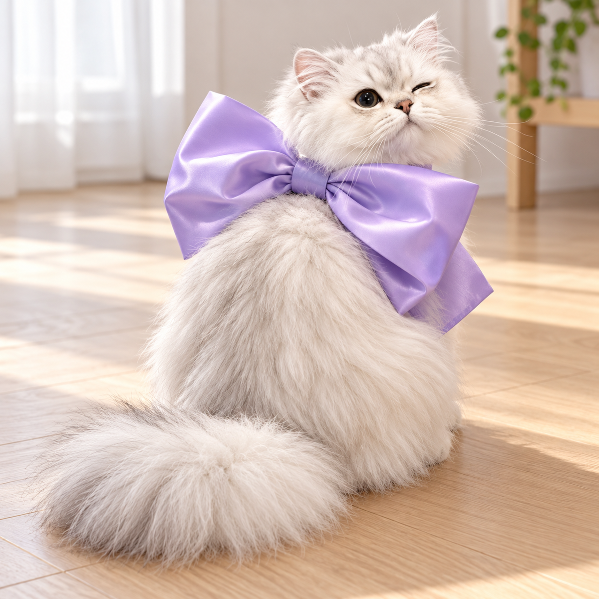 Light Purple Oversized Pet Bow Collar
